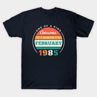 Retro Awesome Since February 1985 Birthday Vintage Bday 1985 T-Shirt